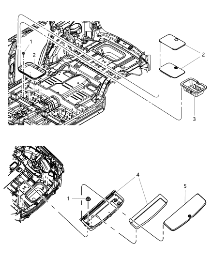 2011 Dodge Journey Latch-Load Floor Cover Diagram for 1CB78XDVAA