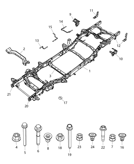 2015 Ram 1500 Frame-Chassis Diagram for 68259209AA