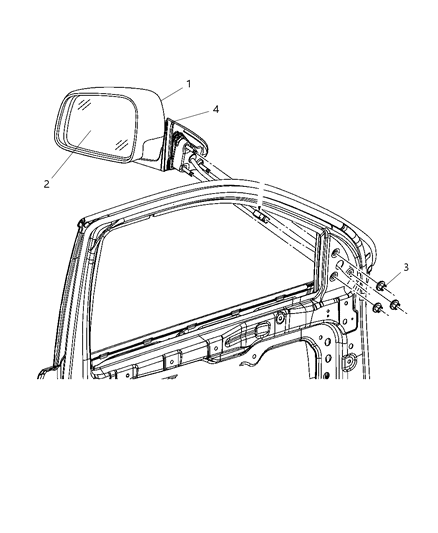 2011 Jeep Grand Cherokee Glass-Mirror Replacement Diagram for 68082632AA