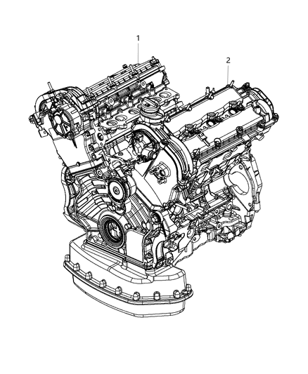 2014 Jeep Grand Cherokee Engine-Long Block Diagram for RL225378AA