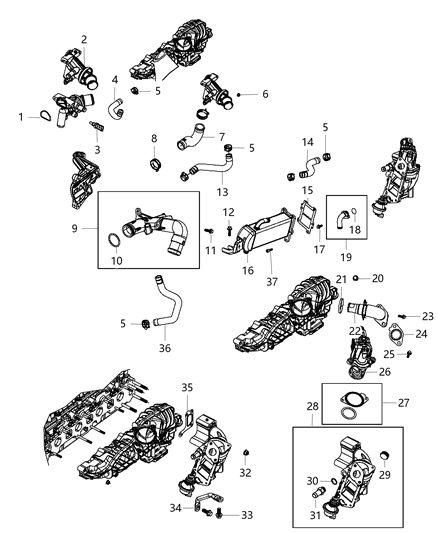 2012 Jeep Wrangler THERMOSTA-Engine COOLANT Diagram for 68092350AA