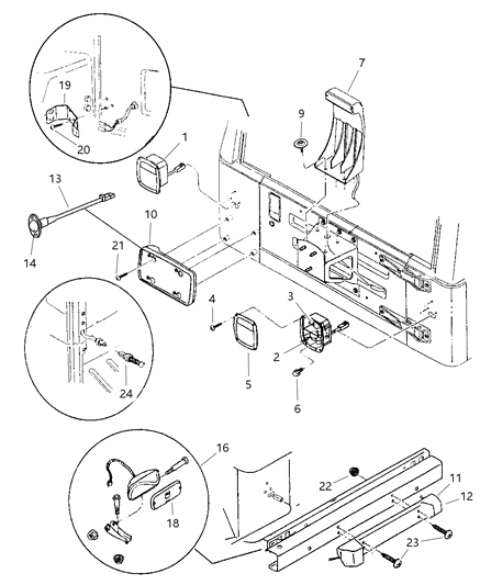 2006 Jeep Wrangler Lamp-High Mounted Stop Diagram for 55055280AB