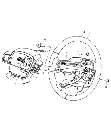 2007 Jeep Grand Cherokee Cover-Steering Wheel Back Diagram for 1FM31BD5AA