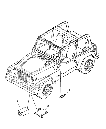 2005 Jeep Wrangler Switches - Body Diagram