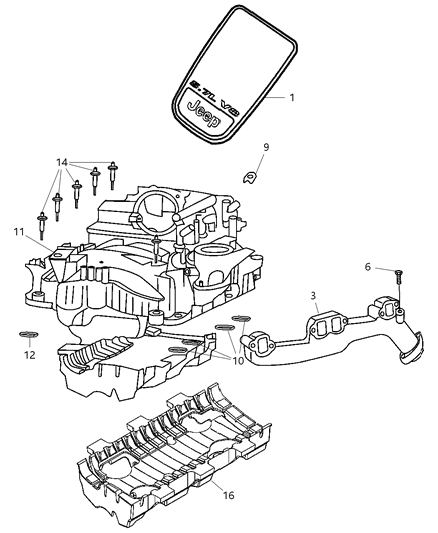 2005 Jeep Grand Cherokee Manifolds - Intake & Exhaust Diagram 3