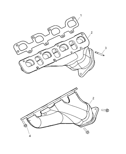 2006 Dodge Charger Exhaust Manifold Diagram for 5037632AD
