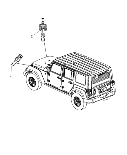 2011 Jeep Wrangler Switches - Body Diagram