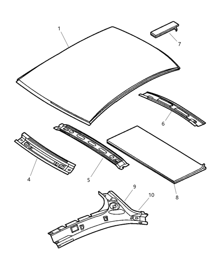 1999 Dodge Neon Roof Diagram for 4888946AB