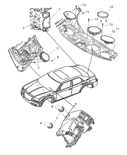 2006 Dodge Charger Speaker-Rear Diagram for 5029931AA