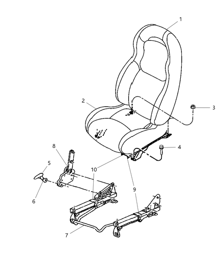 2005 Dodge Viper Front Seat Cushion Diagram for XD011V5AA
