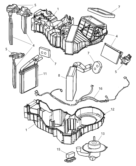 2004 Dodge Viper Wiring-A/C And Heater Diagram for 5029672AA
