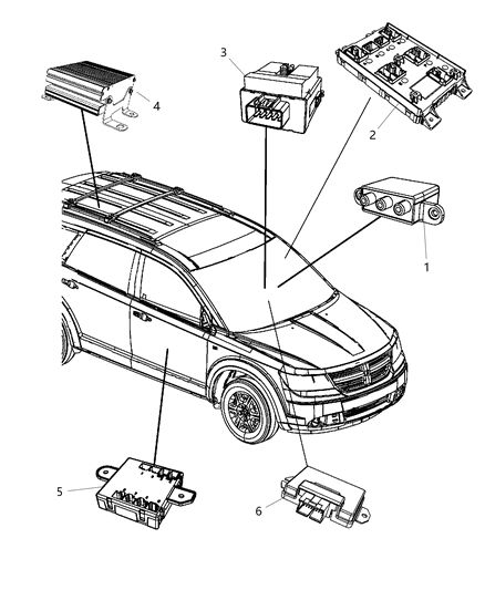 2012 Dodge Journey Module-Electric Clutch Control Diagram for 56030361AE