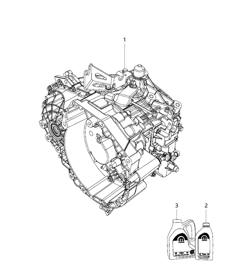 2014 Jeep Cherokee Transmission / Transaxle Assembly Diagram