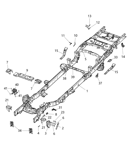 2020 Ram 3500 Rod-Exhaust Pipe Support Diagram for 68359292AA