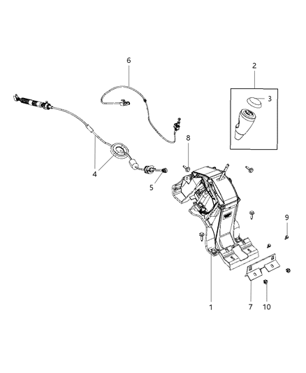 2015 Jeep Compass Transmission Shifter Diagram for 68021388AH