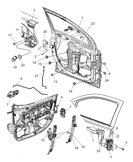 2009 Dodge Caliber Window Regulator Motor Diagram for 5179961AA
