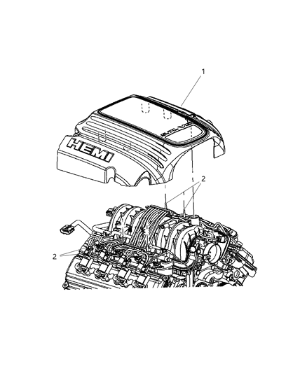 2008 Chrysler 300 Engine Covers & Related Parts Diagram 1