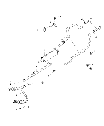 2015 Ram 1500 Exhaust Extension Pipe Diagram for 55398268AG