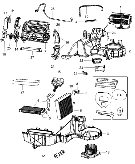 2011 Jeep Liberty Seal Kit-A/C And Heater Unit Diagram for 68003995AA