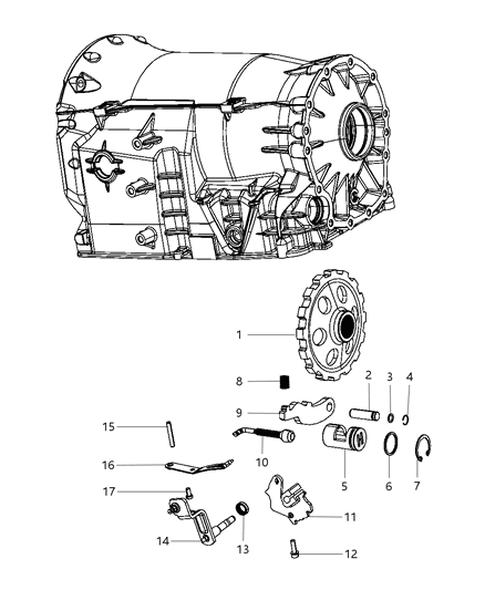 2009 Jeep Liberty Parking Sprag & Related Parts Diagram 2