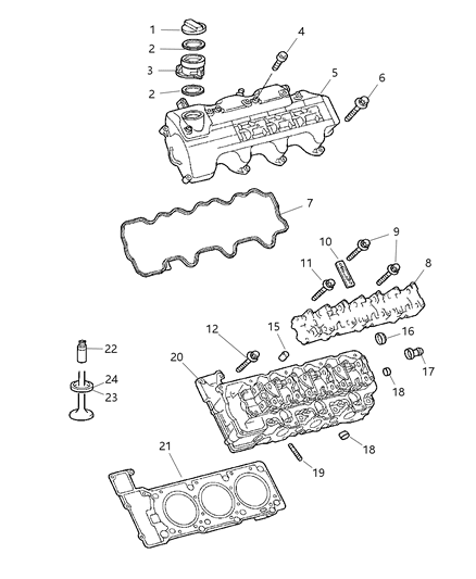 2004 Chrysler Crossfire Cover-Cylinder Head Diagram for 5096480AA