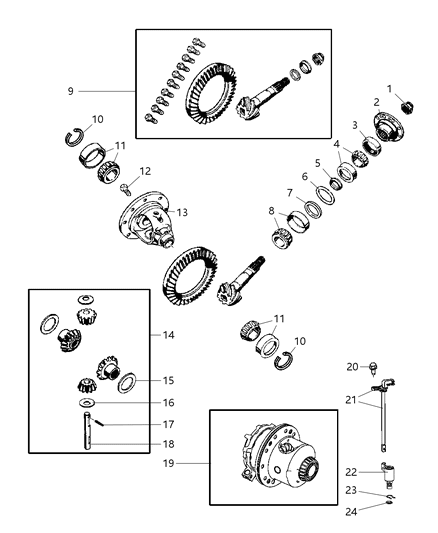 2006 Jeep Grand Cherokee Ring-Differential Bearing Diagram for 52114352AA