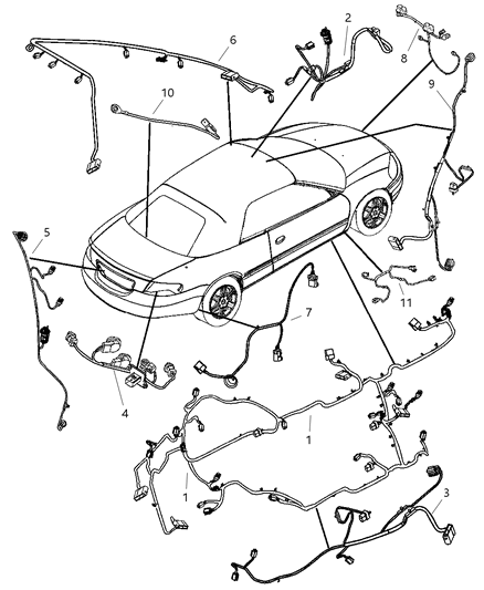 2005 Chrysler Sebring Wiring-Front Door Diagram for 4608987AE