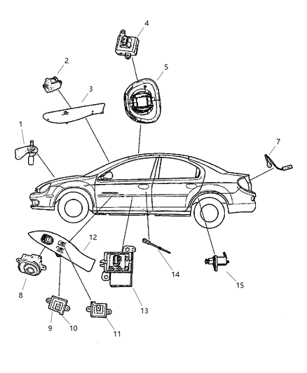 2001 Dodge Neon Switch-Security Alarm Diagram for 5293090AA