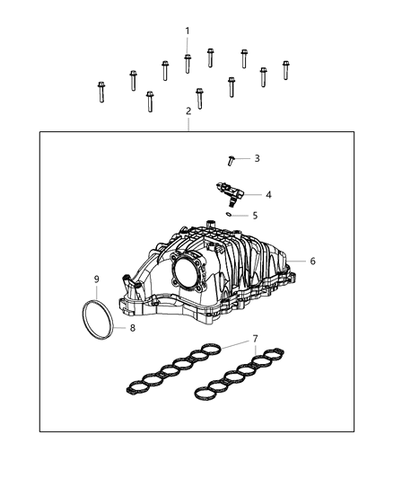 2016 Jeep Grand Cherokee Throttle Body To Intake Gasket Diagram for 68148127AA