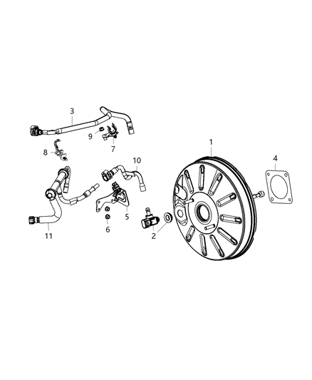 2015 Dodge Dart Booster, Vacuum Power Brake Diagram