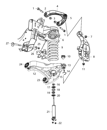 2013 Ram 2500 Front Coil Spring Diagram for 68050584AA