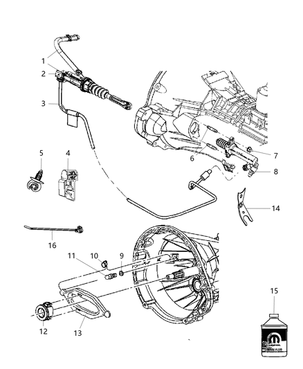 2014 Jeep Wrangler Tube-Clutch Hydraulic Diagram for 52060477AH