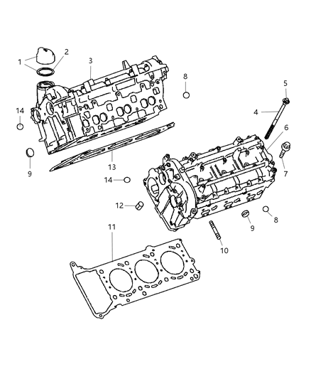 2007 Jeep Grand Cherokee Cylinder Head & Covers And Mounting Diagram 1