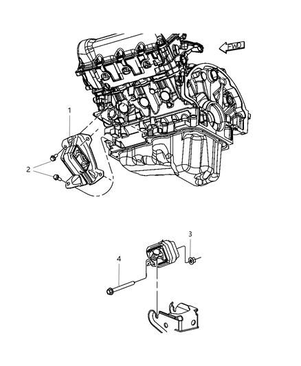 2010 Dodge Nitro Engine Mounting Left Side Diagram 1