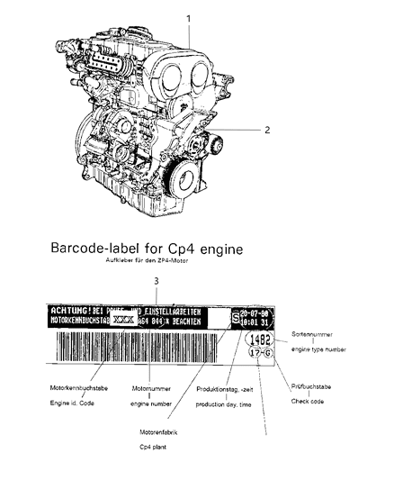 2007 Jeep Patriot Engine Assembly & Identification Diagram 1