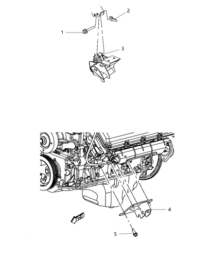 2009 Dodge Durango Engine Mounting Left Side Diagram 8