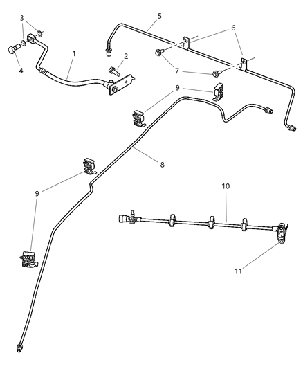 2008 Dodge Viper Brake Tubes & Hoses, Rear And Chassis Diagram