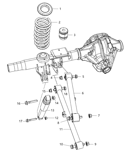 2012 Ram 1500 Rear Lower Control Arm Diagram for 52855801AG