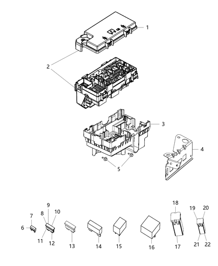 2014 Jeep Cherokee Cover-Power Distribution Center Diagram for 68158445AB