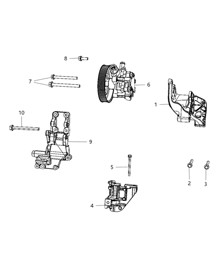 2012 Chrysler 200 Power Steering Pump Diagram for 5154371AA