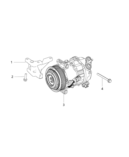 2015 Chrysler 200 A/C Compressor Mounting Diagram 1