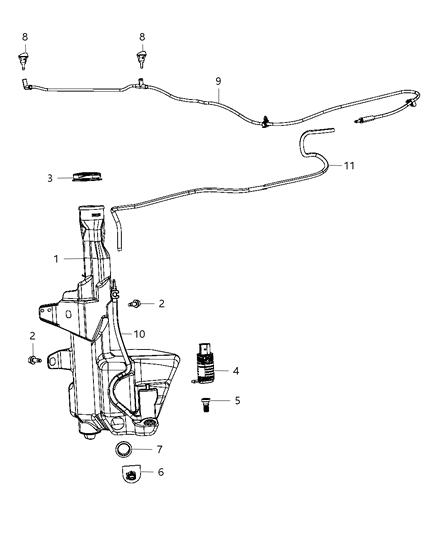 2012 Ram 4500 Hose-Windshield Washer Diagram for 68039892AA