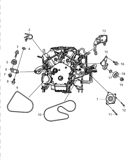 2004 Dodge Intrepid PULLEY-A/C Belt IDLER Diagram for 4792259AD
