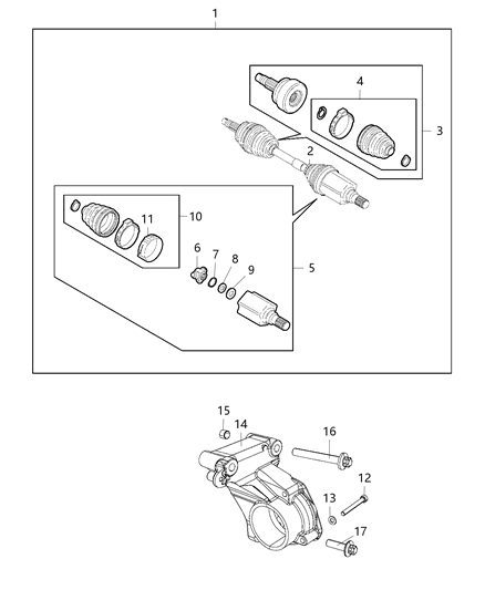 2015 Jeep Renegade Support-Axle Shaft Diagram for 68246537AA