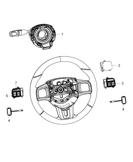 2012 Dodge Dart Switches - Steering Column & Wheel Diagram