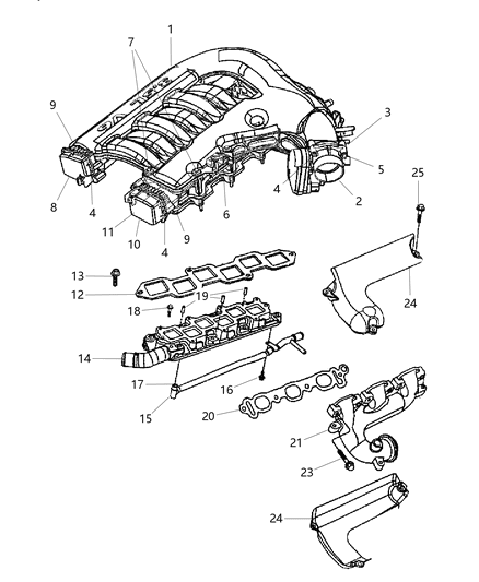 2006 Dodge Charger Manifolds - Intake & Exhaust Diagram 2
