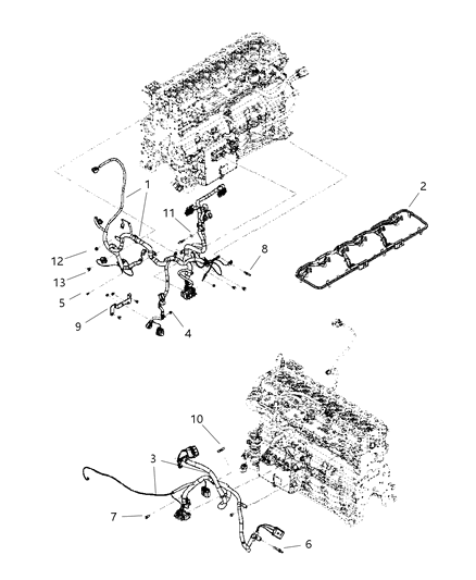 2007 Dodge Ram 2500 Wiring-Engine Diagram for 68005458AA