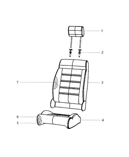 2014 Jeep Wrangler Front Seat - Bucket Diagram 5