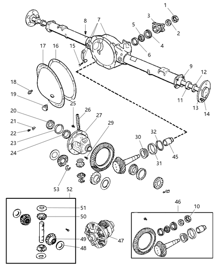 1997 Dodge Dakota Axle, Rear, With Differential And Housing Diagram