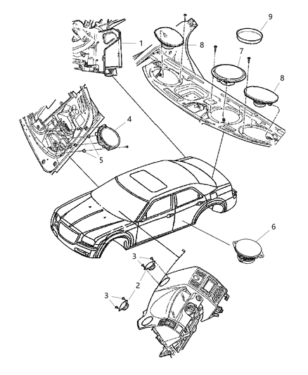 2012 Chrysler 300 Speaker-Sub WOOFER Diagram for 1WQ34DX9AA